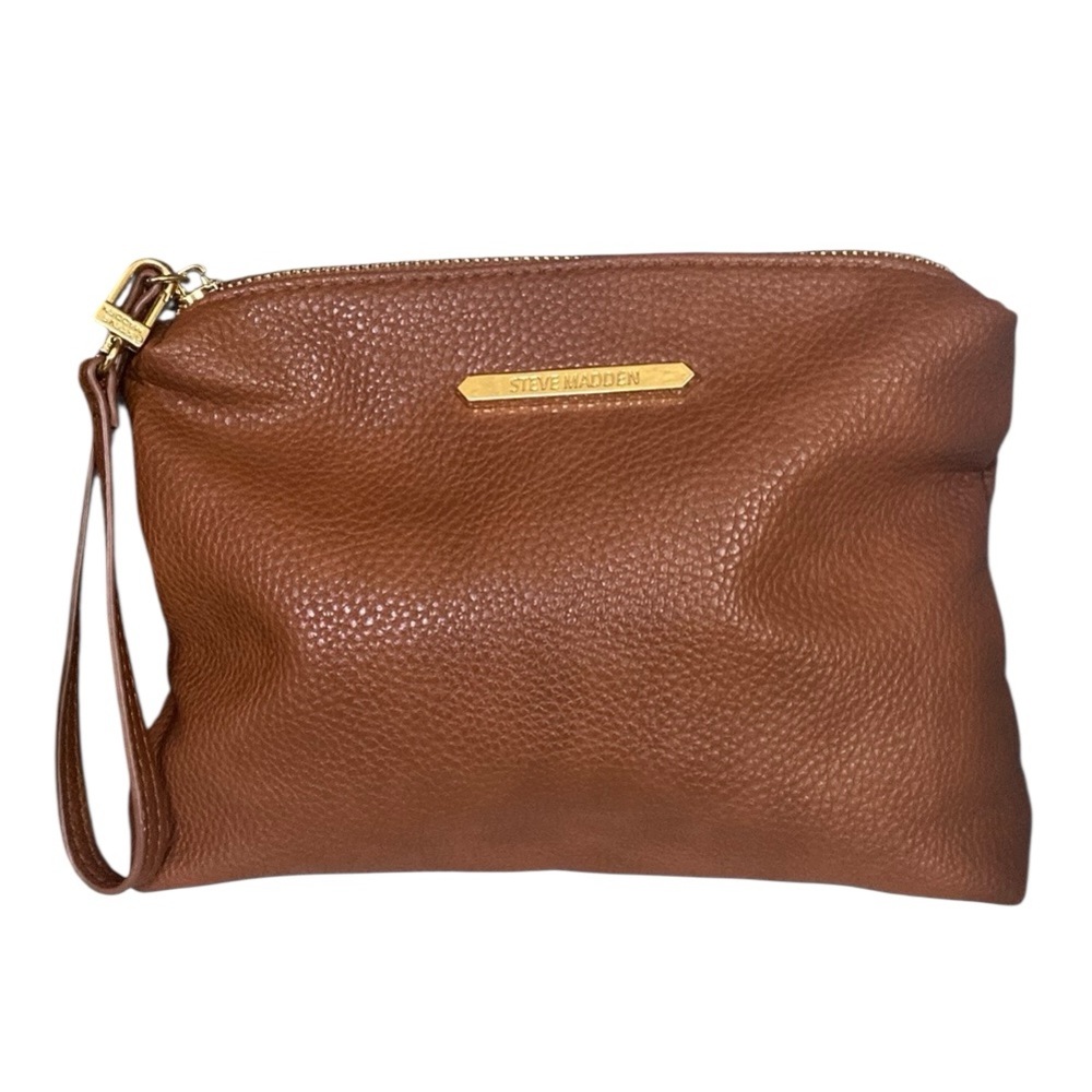 Steve Madden Brown Pouch Cosmetic Bag